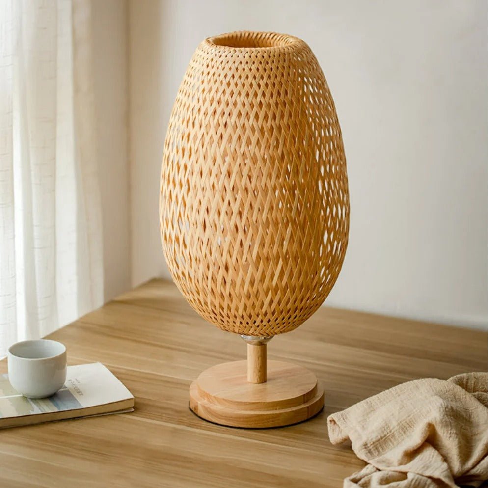 Hygge Handmade Bamboo & Wood Rattan Table Lamp