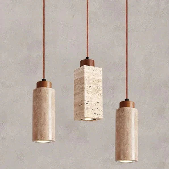 LumiTerra Travertine Pendant Light