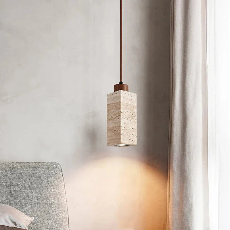Cyliner Travertine Pendant Light