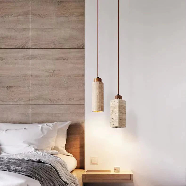 Cyliner Travertine Pendant Light