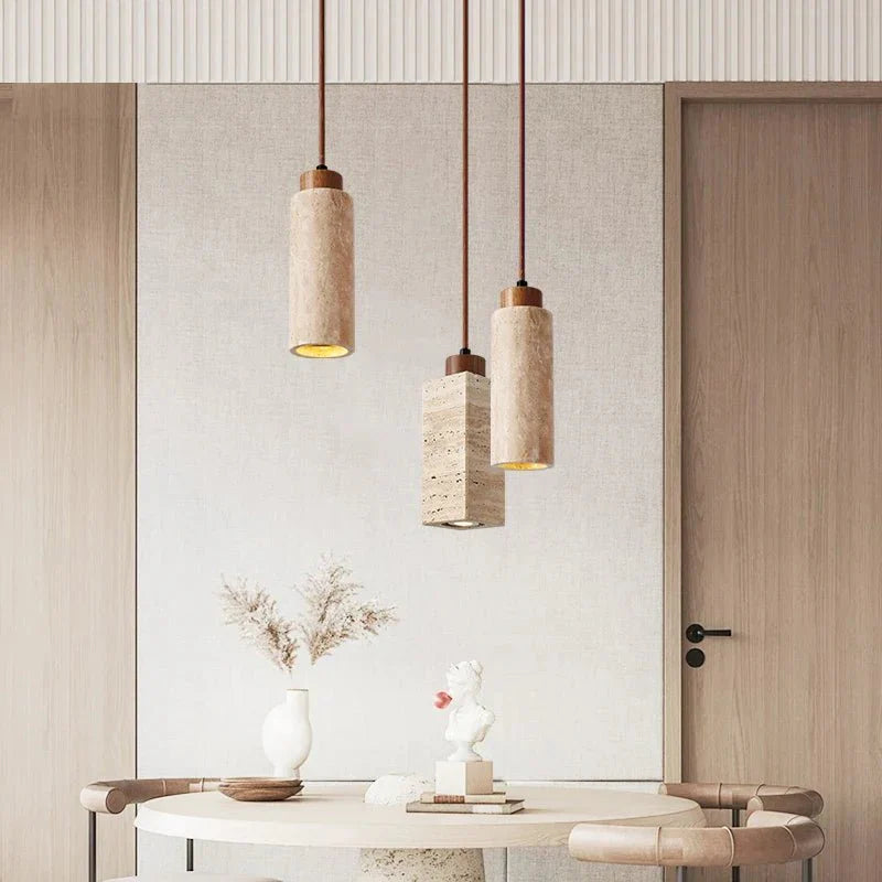 Cyliner Travertine Pendant Light