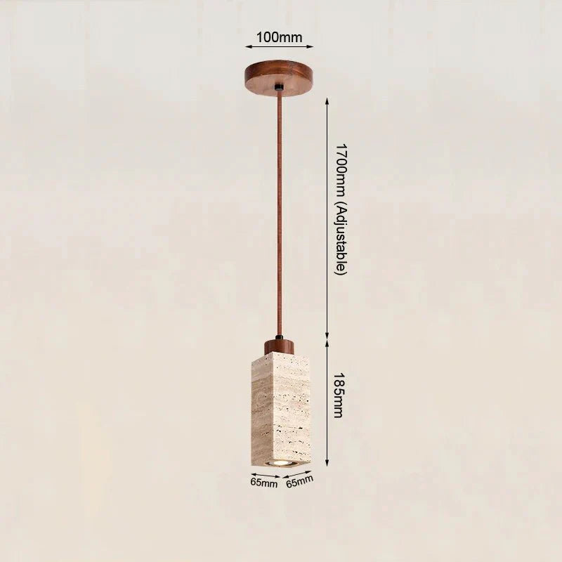 LumiTerra Travertine Pendant Light