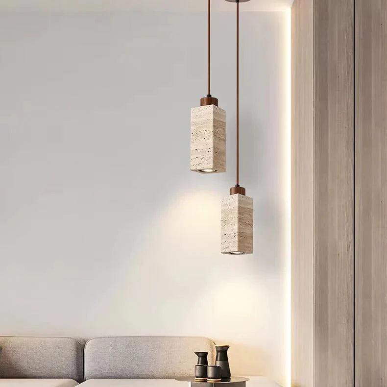 LumiTerra Travertine Pendant Light