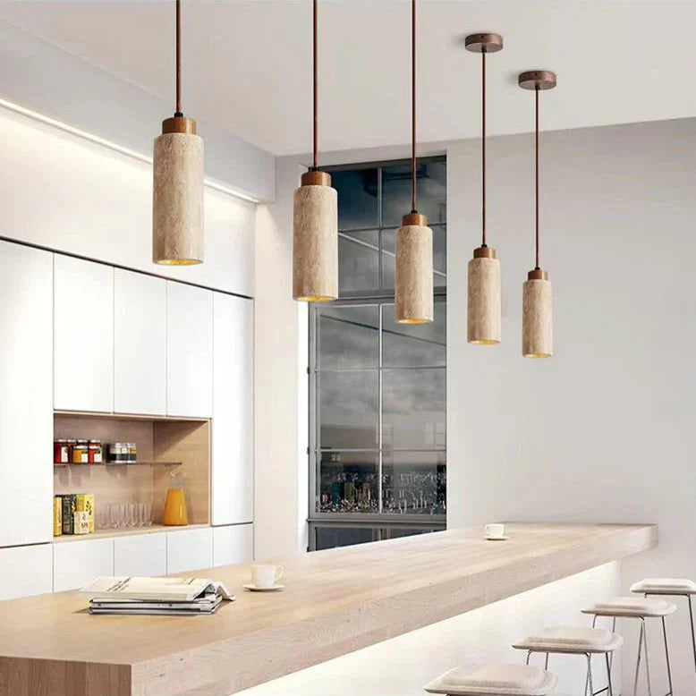LumiTerra Travertine Pendant Light