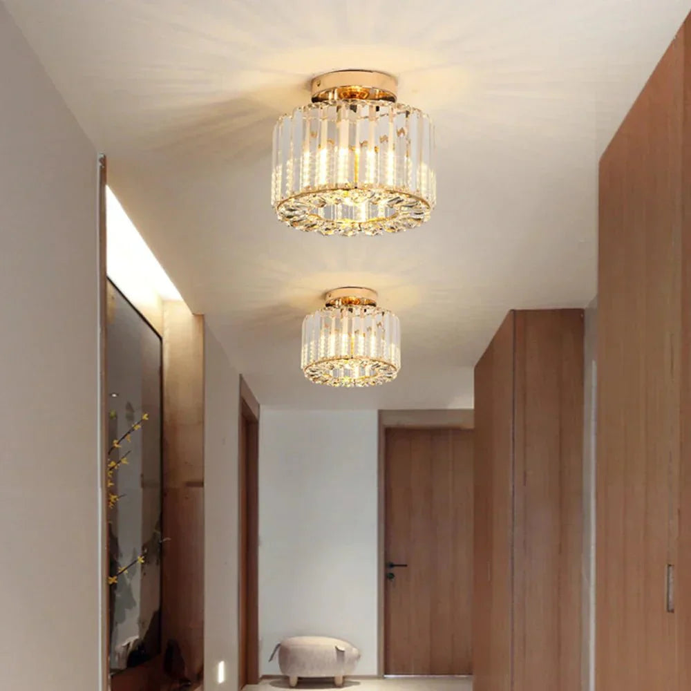 Crystal Drum Ceiling Light