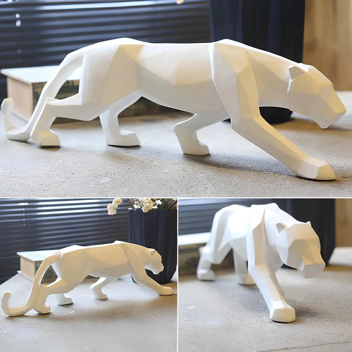 Minimalist Panther Resin Sculpture