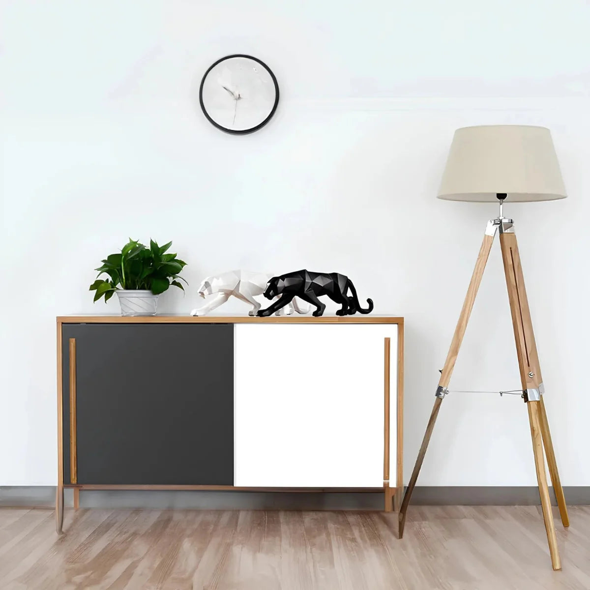 Minimalist Panther Resin Sculpture