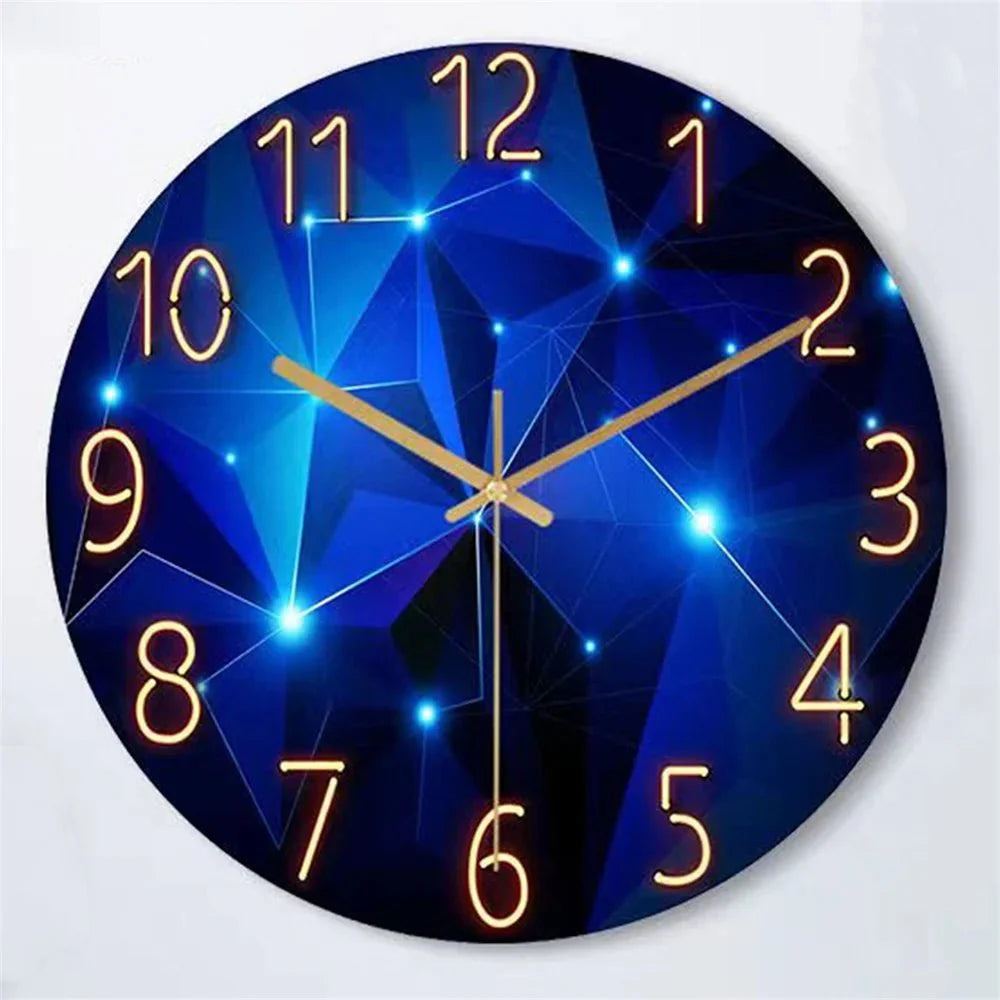 Modern Wall Clock with Geometric Glass Design