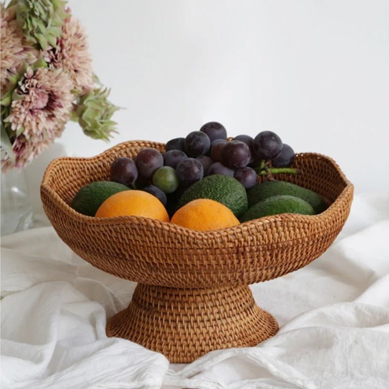 Natural Handwoven Rattan Fruit Basket Bowls