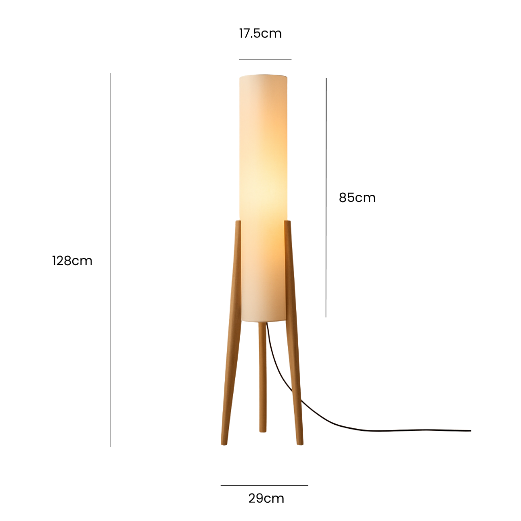 Natural Wood Floor Lamp | Boho Standing Light