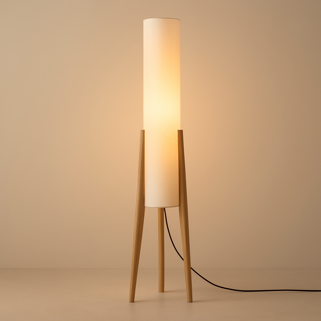 Natural Wood Floor Lamp | Boho Standing Light