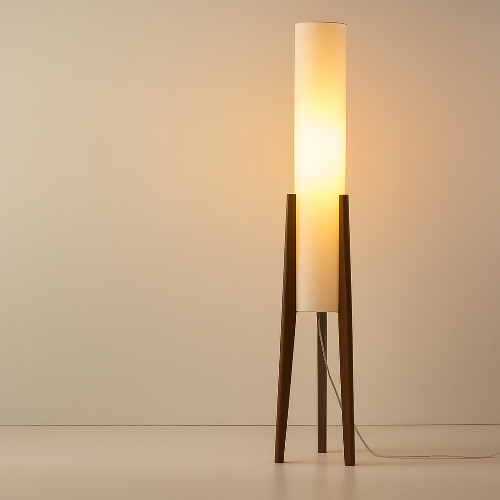 Natural Wood Floor Lamp | Boho Standing Light