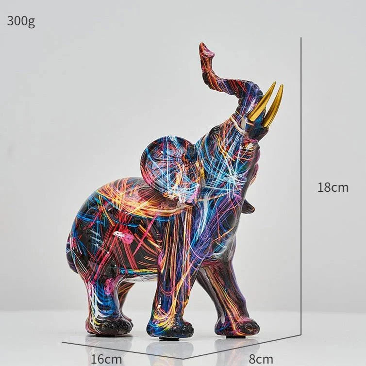 Nordic Painted Elephant Statue