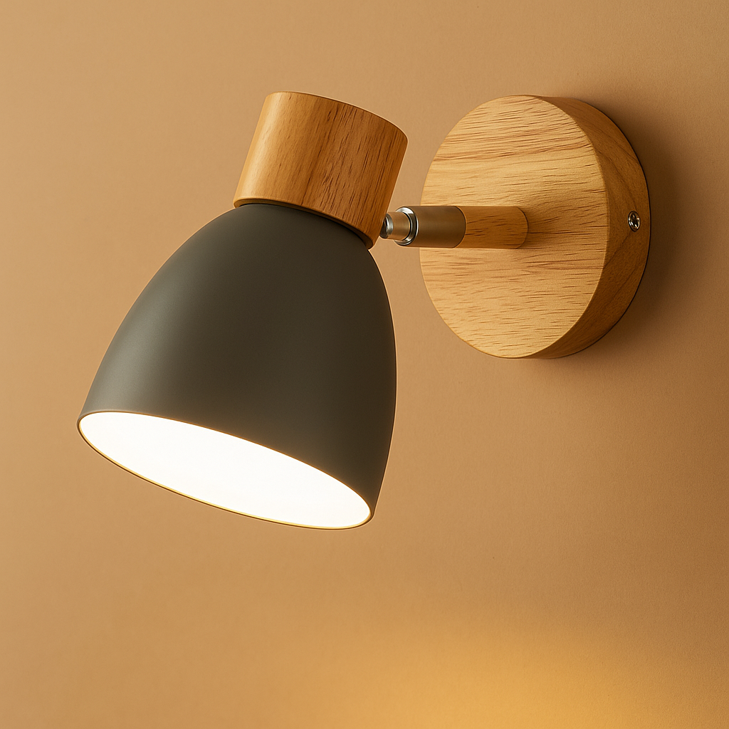 Nordics Wooden Wall Lamp for Bedroom
