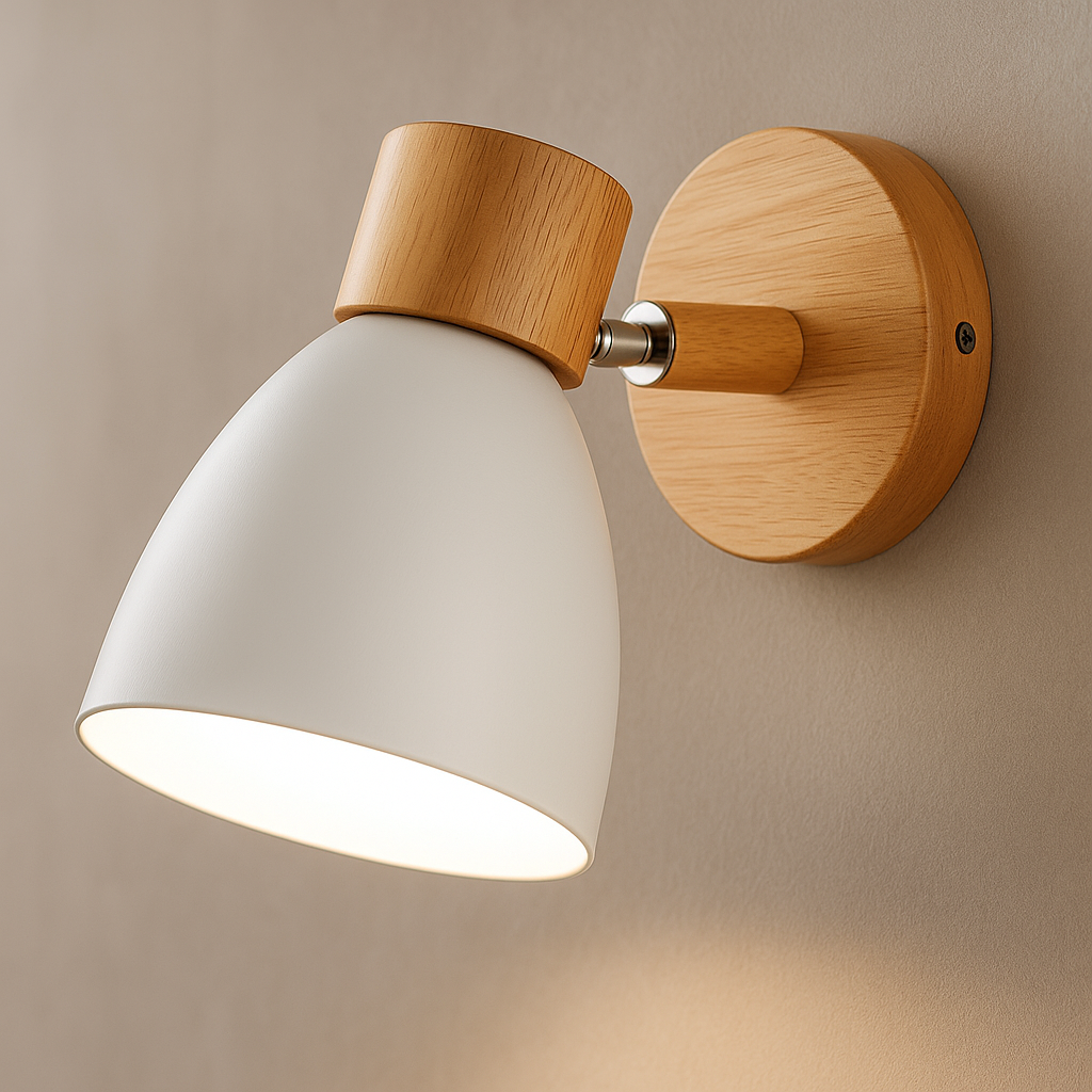 Nordics Wooden Wall Lamp for Bedroom