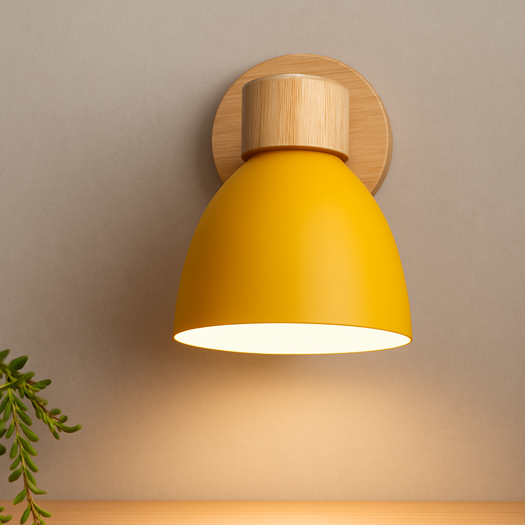 Nordics Wooden Wall Lamp for Bedroom