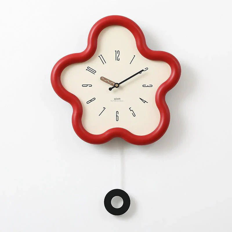 PetalTime - 3D Flower Pendulum Wall Clock with Silent Movement