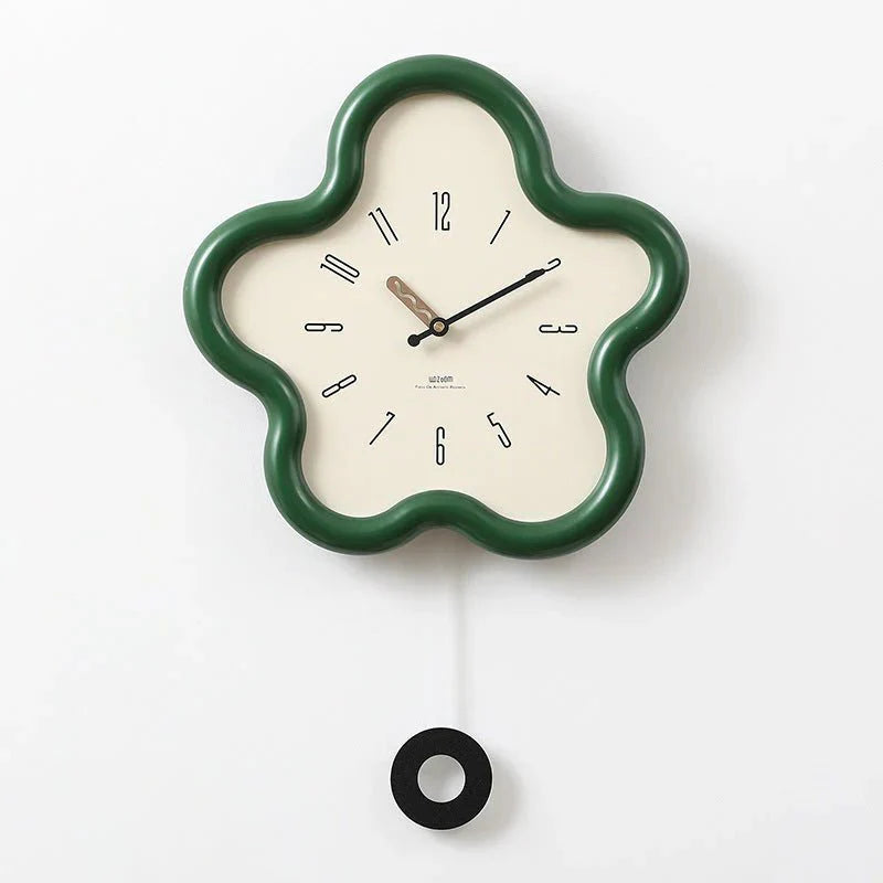 PetalTime - 3D Flower Pendulum Wall Clock with Silent Movement