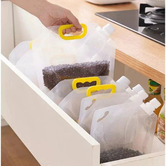 Portable Transparent Grain Storage Bags by Lattea