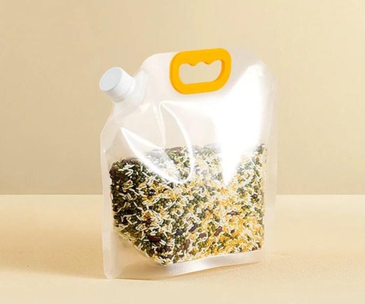 Portable Transparent Grain Storage Bags by Lattea