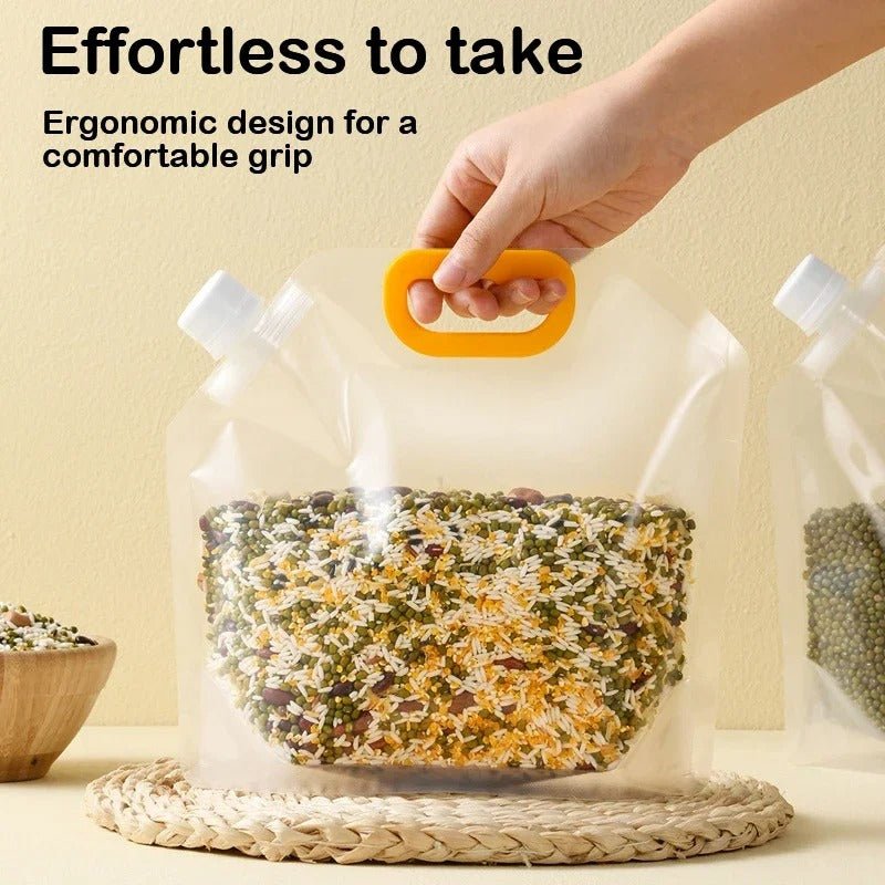 Portable Transparent Grain Storage Bags by Lattea