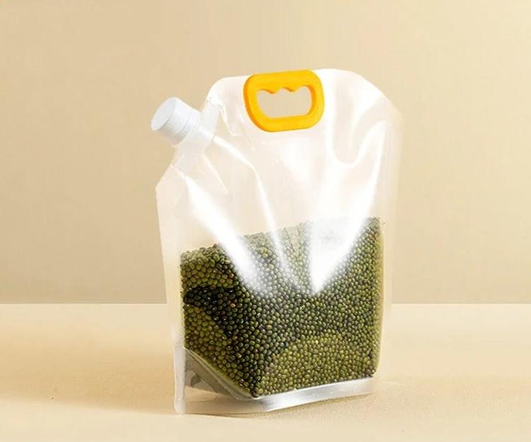 Portable Transparent Grain Storage Bags by Lattea