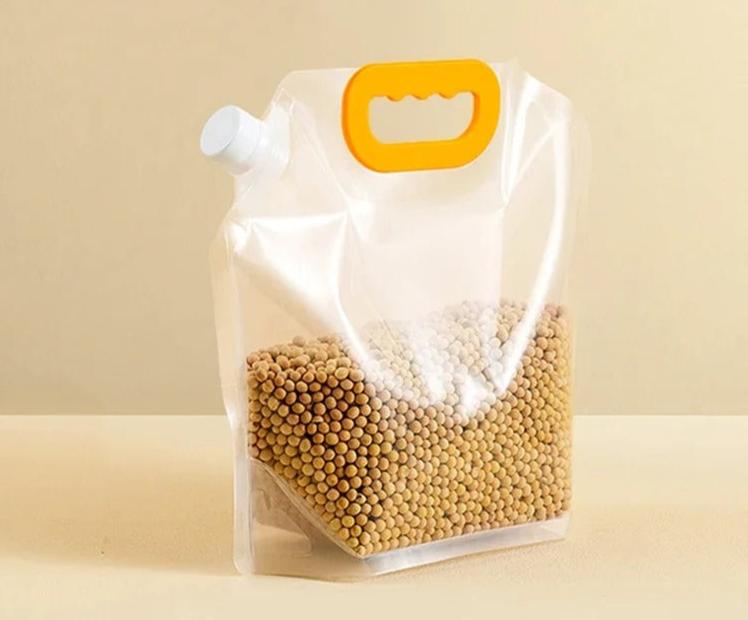 Portable Transparent Grain Storage Bags by Lattea