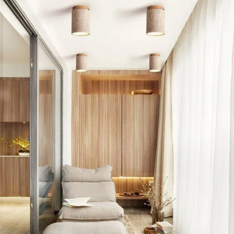 Recessed Travertine Ceiling Light