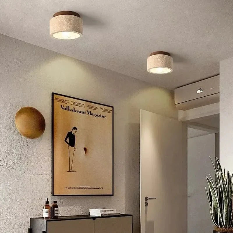 Recessed Travertine LED Chandelier