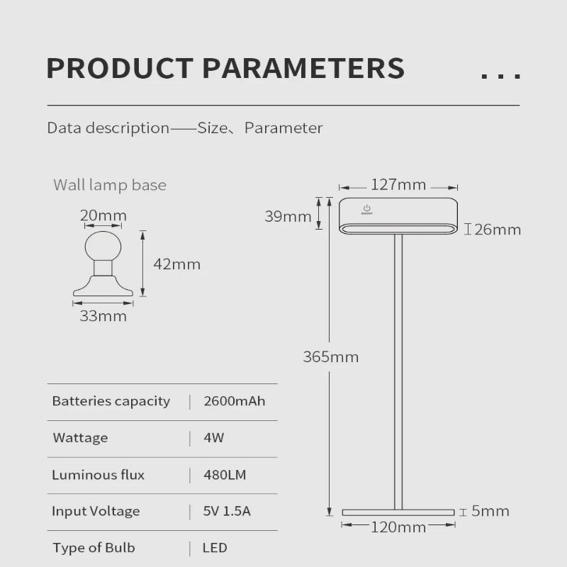 Rechargeable 360° Rotatable Wooden LED Wall Light