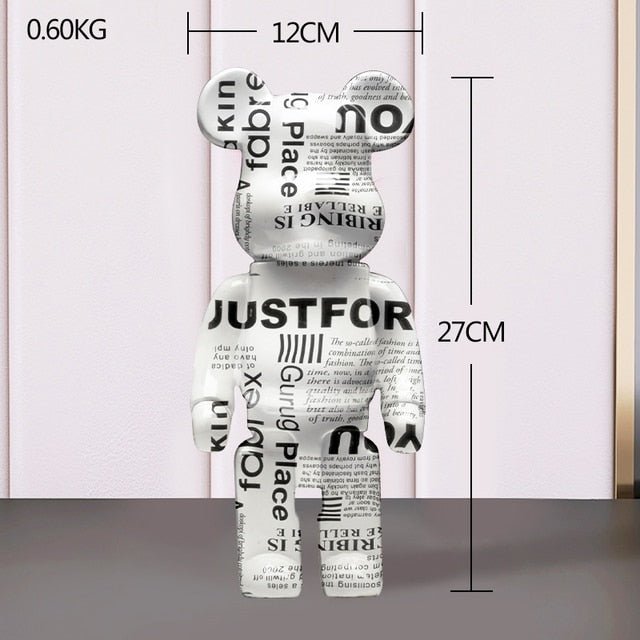 Resin Bear Sculpture with Graffiti Street Art Design