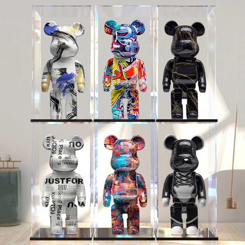 Resin Bear Sculpture with Graffiti Street Art Design