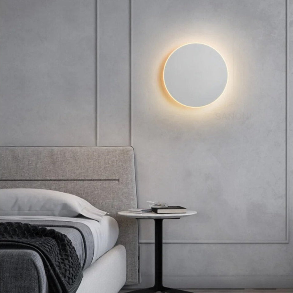 Round Backlit Sconce LED Wall Light for Interiors