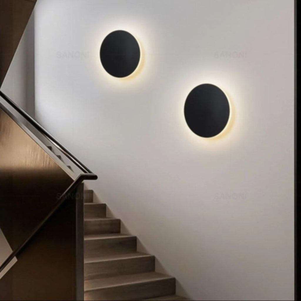 Round Backlit Sconce LED Wall Light for Interiors