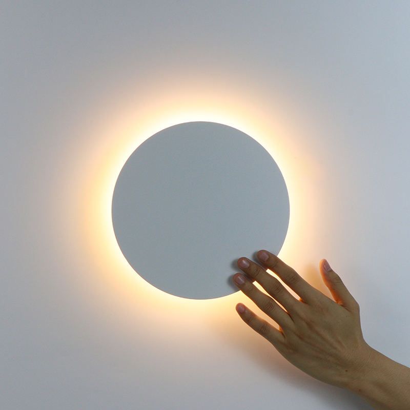 Round Backlit Sconce LED Wall Light for Interiors