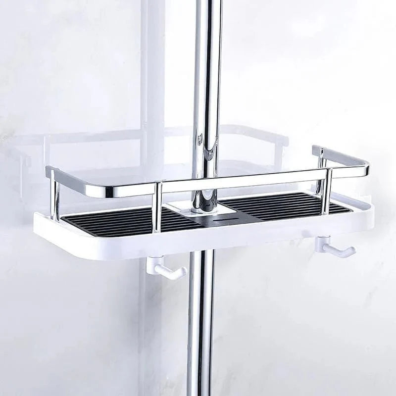 Shower Rod Storage Holder – Corrosion-Resistant & Adjustable Tray