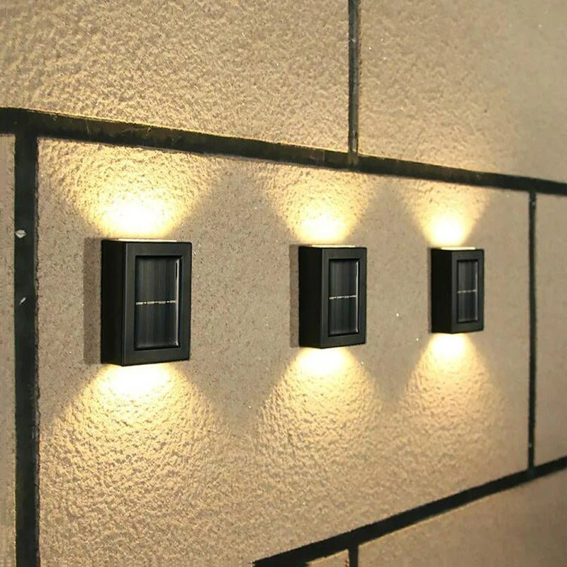 Solar Panel Powered LED Wall Lights for Outdoor
