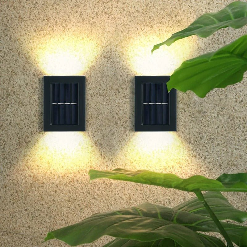 Solar Panel Powered LED Wall Lights for Outdoor