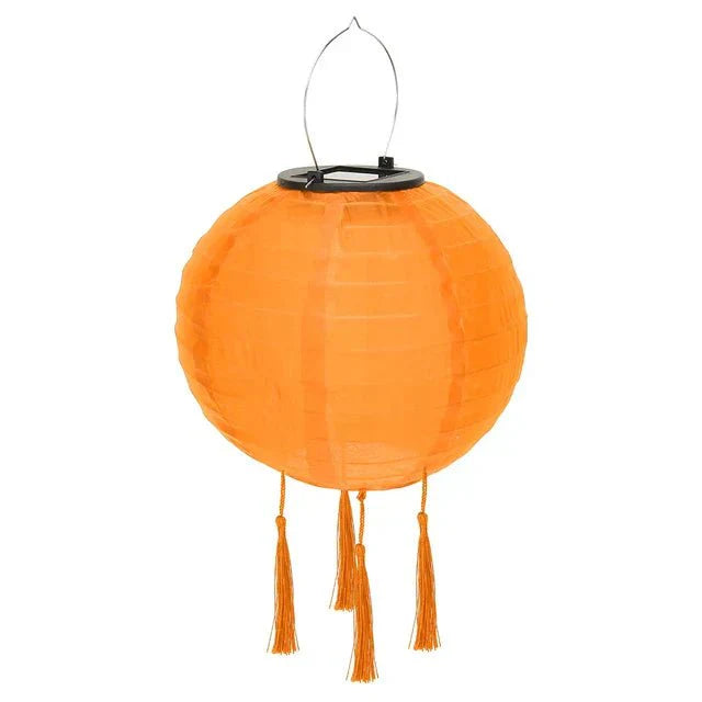Solar-Powered Hanging Chinese Lanterns for Outdoor Decoration