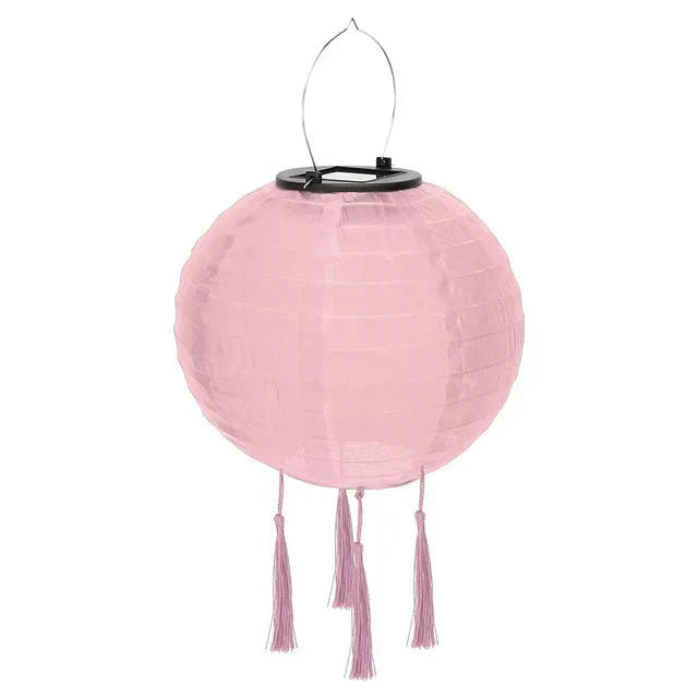 Solar-Powered Hanging Chinese Lanterns for Outdoor Decoration
