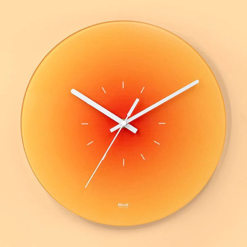 SunAura - Luxury Sunset-Inspired Glass Wall Clock