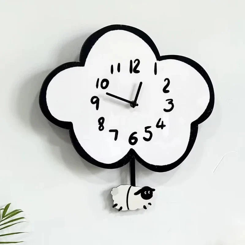 Swaying Cloud Cartoon Decorative Wall Clock