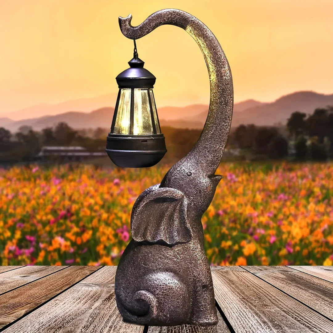 Twilight Glow Elephant Solar Lamp Casoni Home