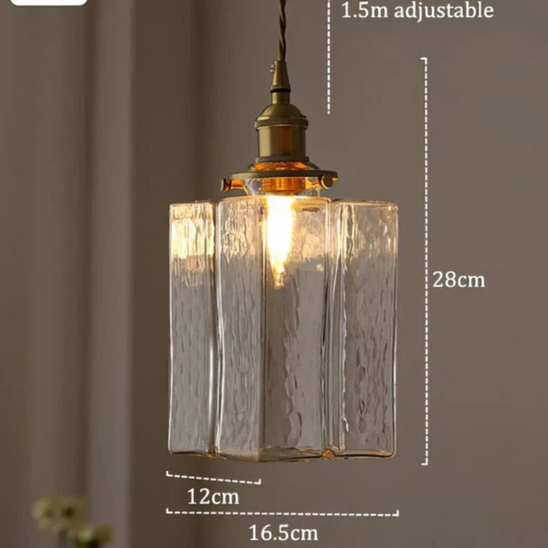 Vintage Glass Stone Pendant Light