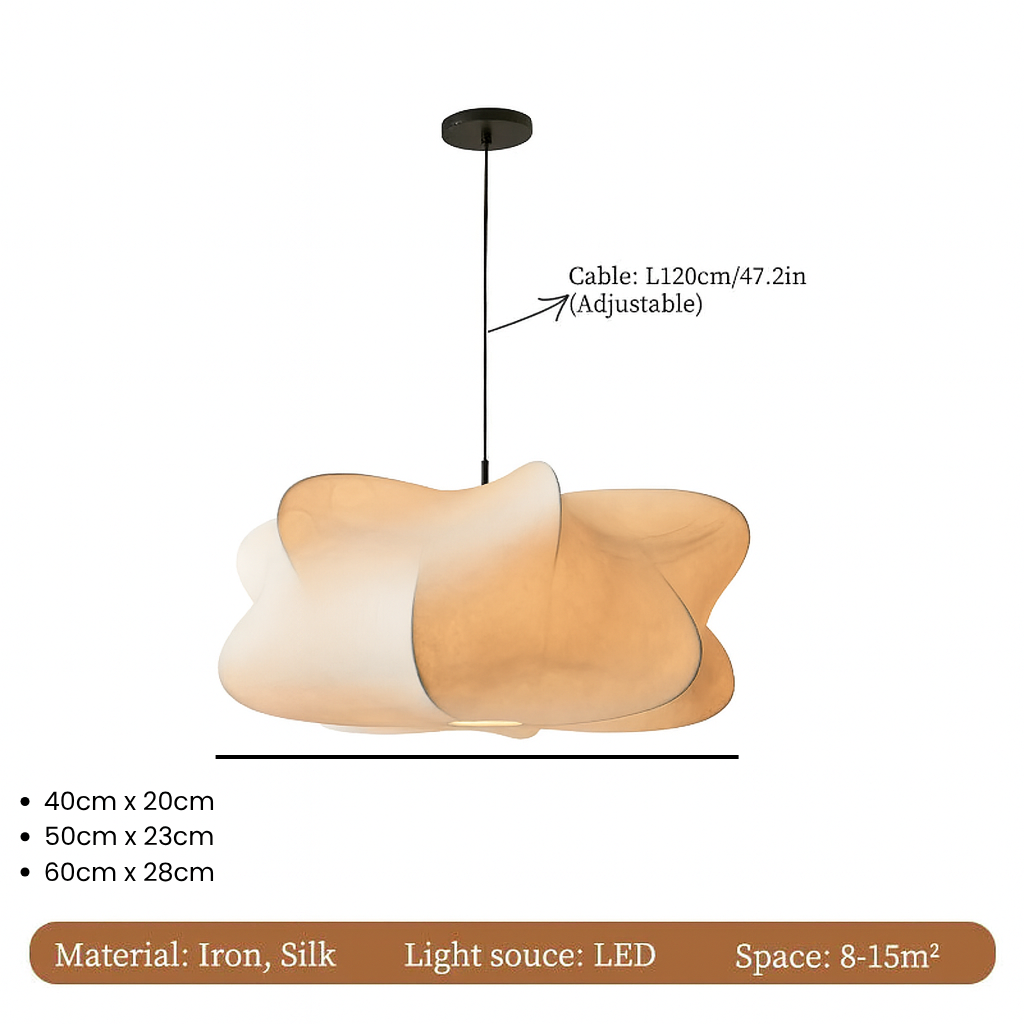 Wabi Sabi Silk Japanese Pendant Light
