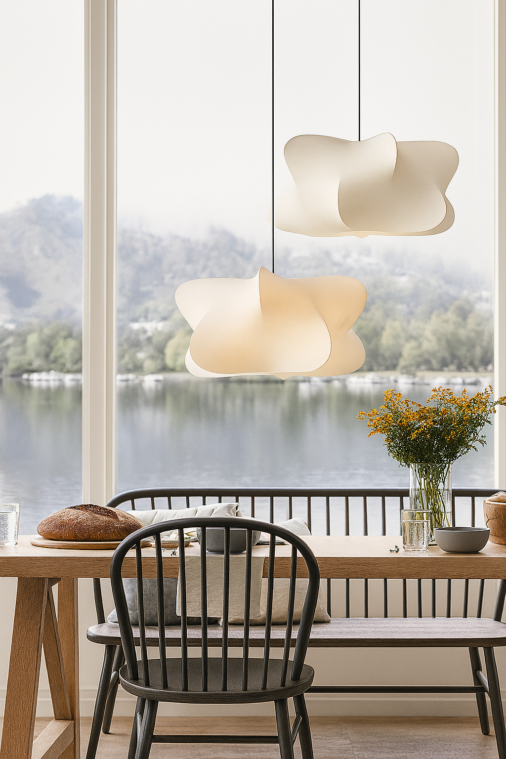 Wabi Sabi Silk Japanese Pendant Light