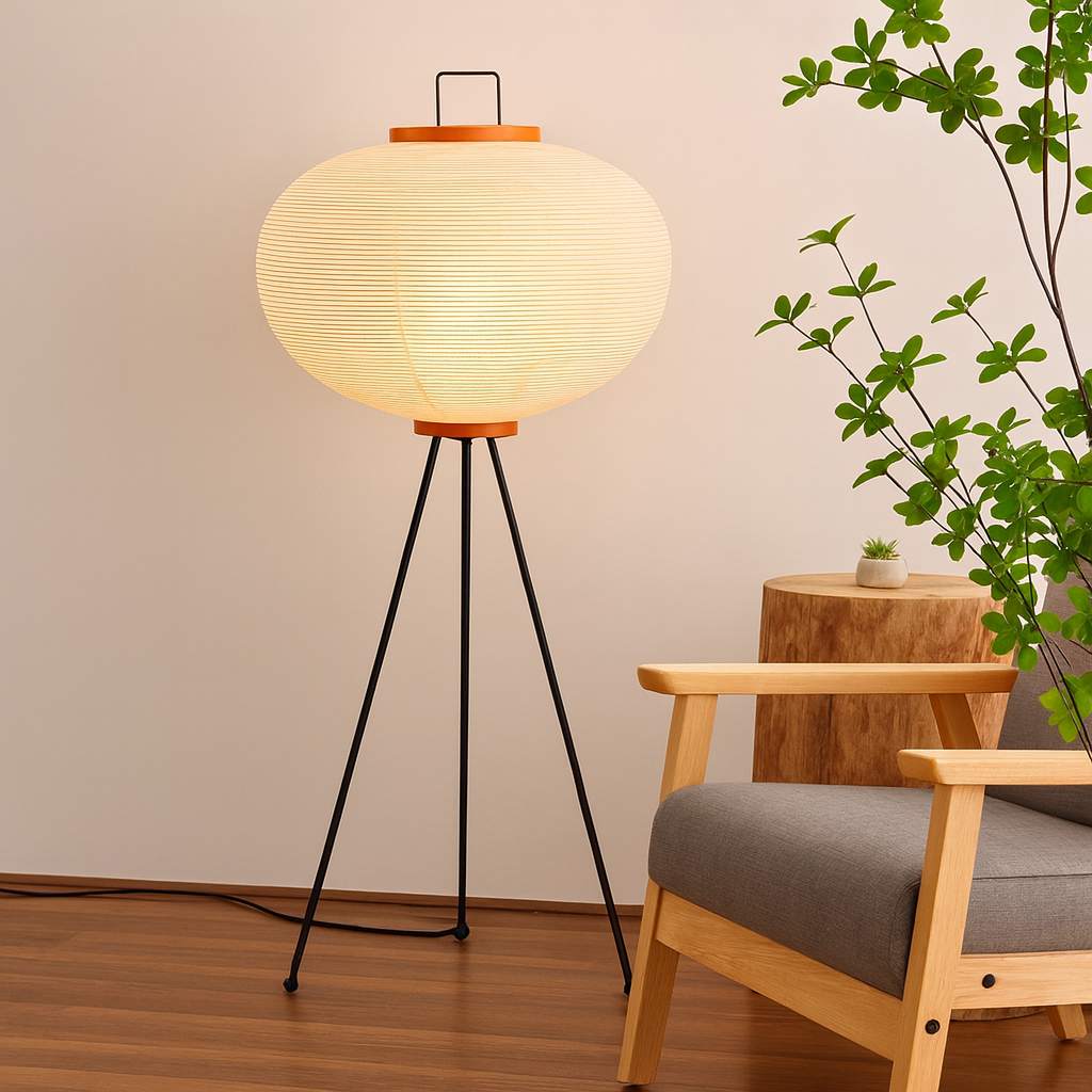 Wabi Sabi Tripod Paper Standing Floor Lamp