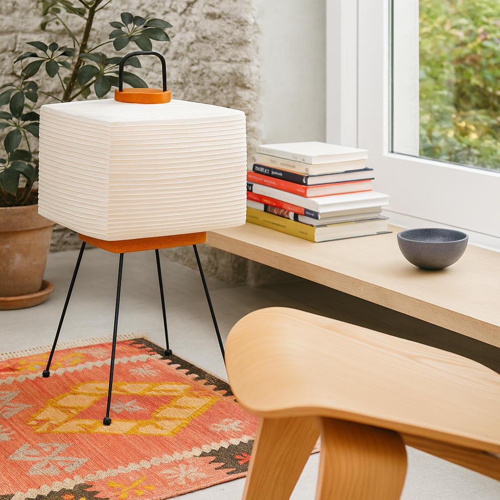 Wabi-Sabi Tripod Rice Paper Floor Lamp