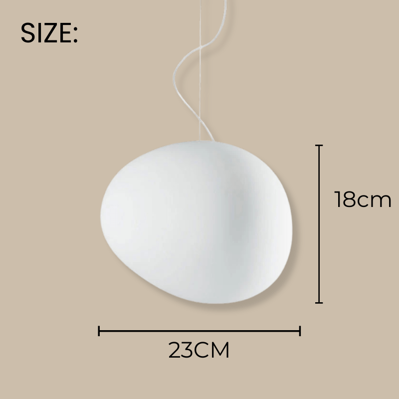 White Glass Globe Pendant Light with Adjustable Wire