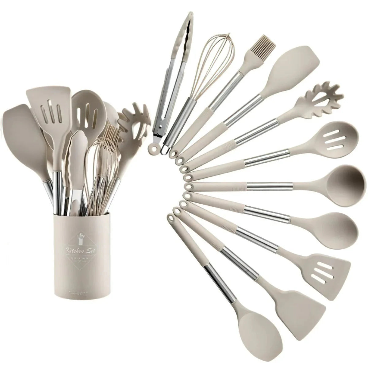 13-Piece Nordic Silicone Kitchen Utensil Set Casoni